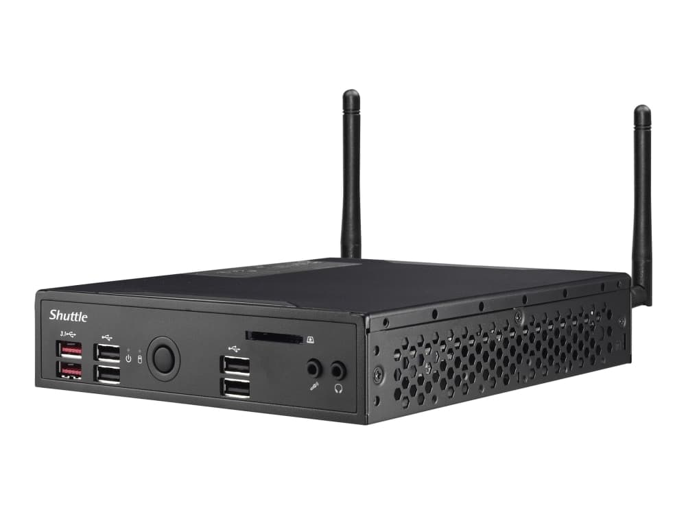 Shuttle XPC slim DS10U5 - Barebone - Slim-PC - 1 x Core i5 8265U / 1.6 GHz ULV - RAM 0 GB - UHD Graphics 620 - GigE - WLAN: Bluetooth 4.0, 802.11b/g/