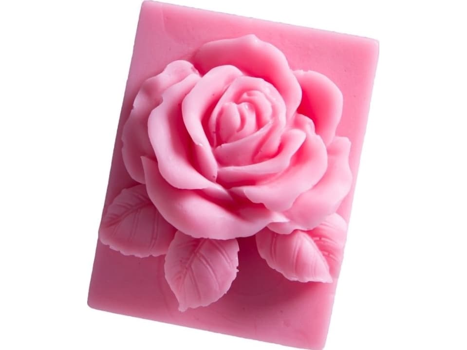 LaQ Happy Soaps Pink Rose in a rectangle Cherry 90g