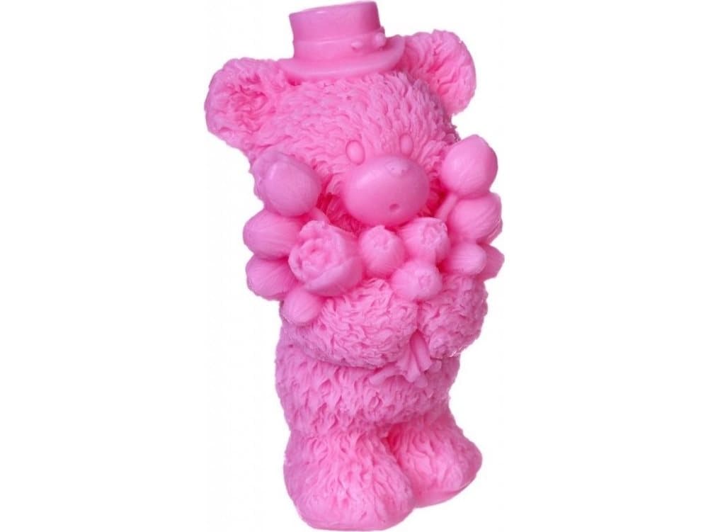 LaQ Bar soap Teddy bear with a bouquet pink 100g