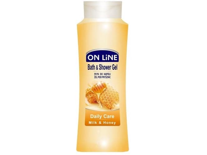 On Line Bath and shower gel 2 in 1 Daily Care Milk and Honey 750 ml