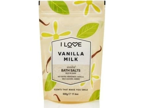 I LOVE_Scented Bath Salts lugnande och avslappnande Vanilla Milk badsalt 500g