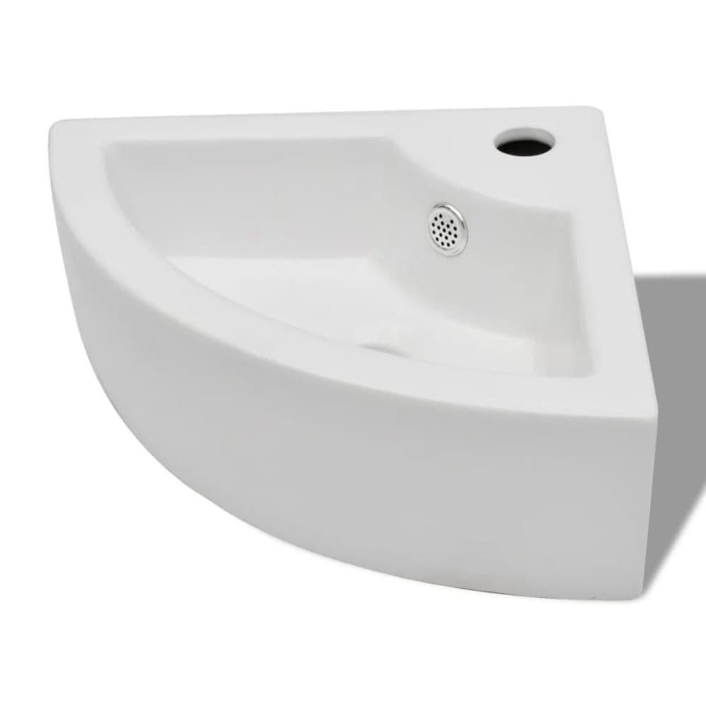 vidaXL Vask med overløpsfunksjon 45x32x12,5 cm hvit
