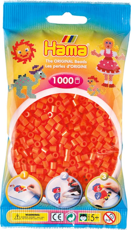 Beads to Plate Hama Midi Orange 1000pcs 207-04