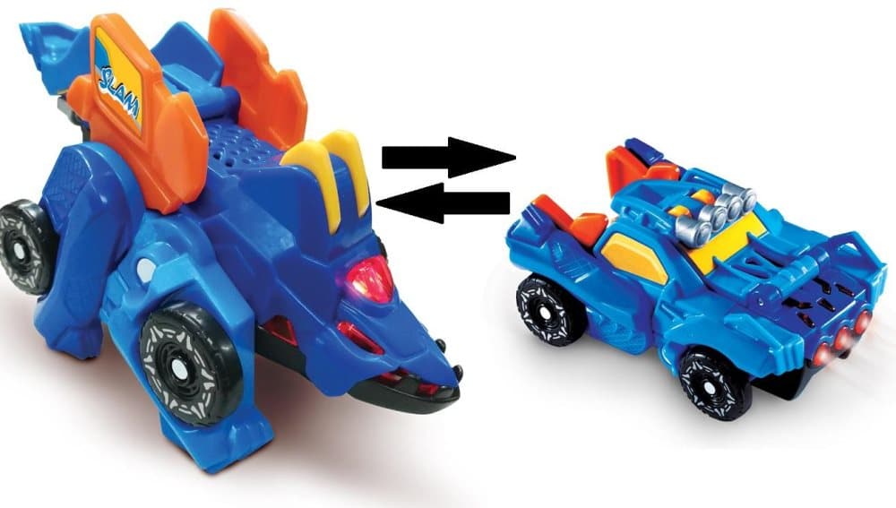 Växla mellan en Dinosaurie o en fantastisk kraftfull Bil. 3-8år