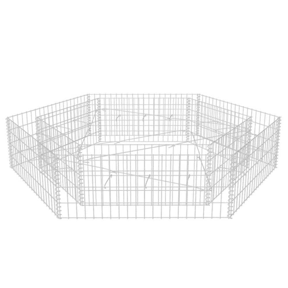 vidaXL Korotettu kuusikulmainen gabion kivikorikehys 200x173x40 cm