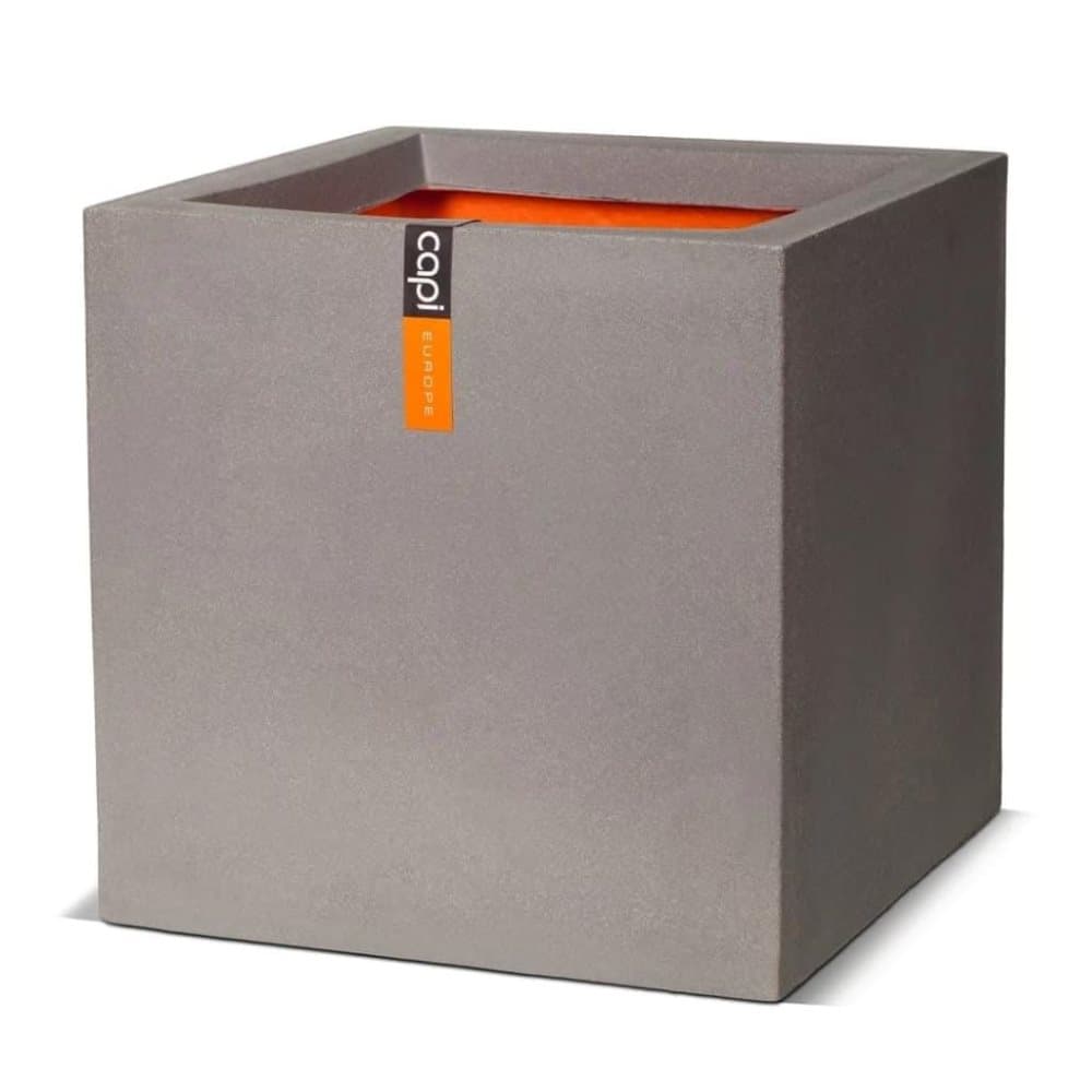 Capi Plantepotte Urban Smooth kvadratisk 50x50x50 cm grå KGR904