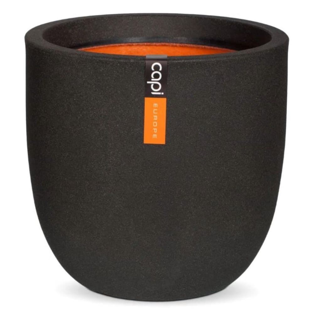 Capi Eggformet plantepotte Urban Smooth 54x52 cm svart KBL935