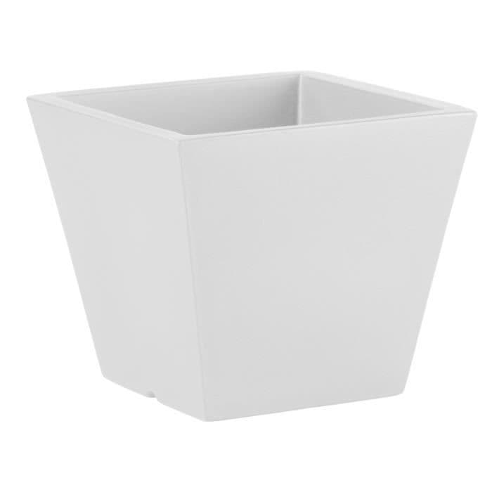 PLASTIKEN One Rotomoulded Square Base Flowerpot - 32 x 32 x 42 cm - Hvid