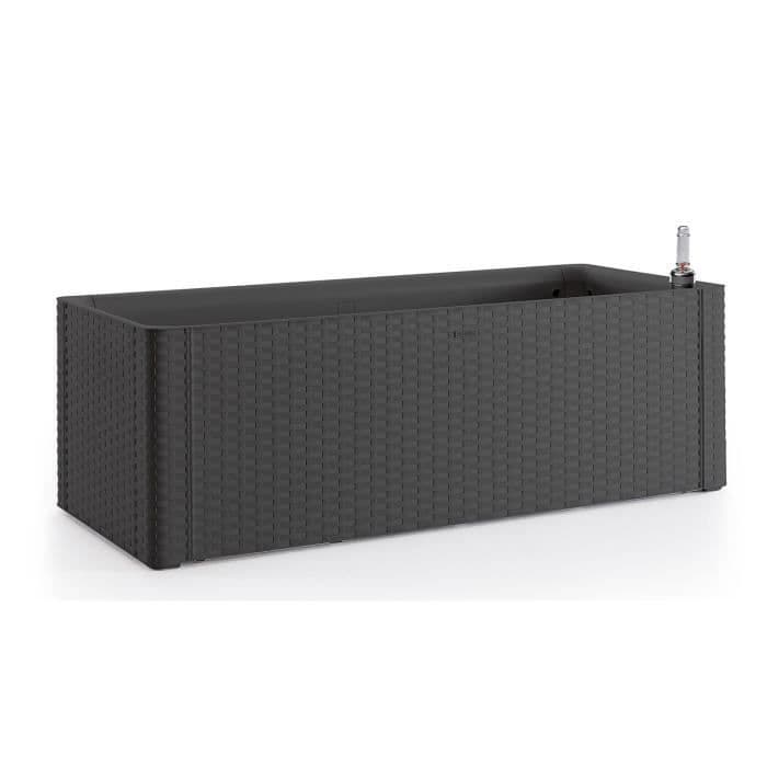 STEFANPLAST Rektangulär naturlig Delux blomma låda - 100x43xH33cm - 90 + 6,5L i förvaringen - Anthracite