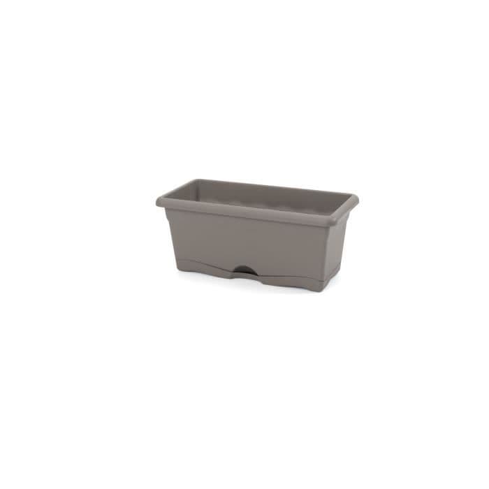 PLASTIKEN suorakulmainen istutuslaite 40 x 20 Cm + TERRA-keräysalusta - Taupe