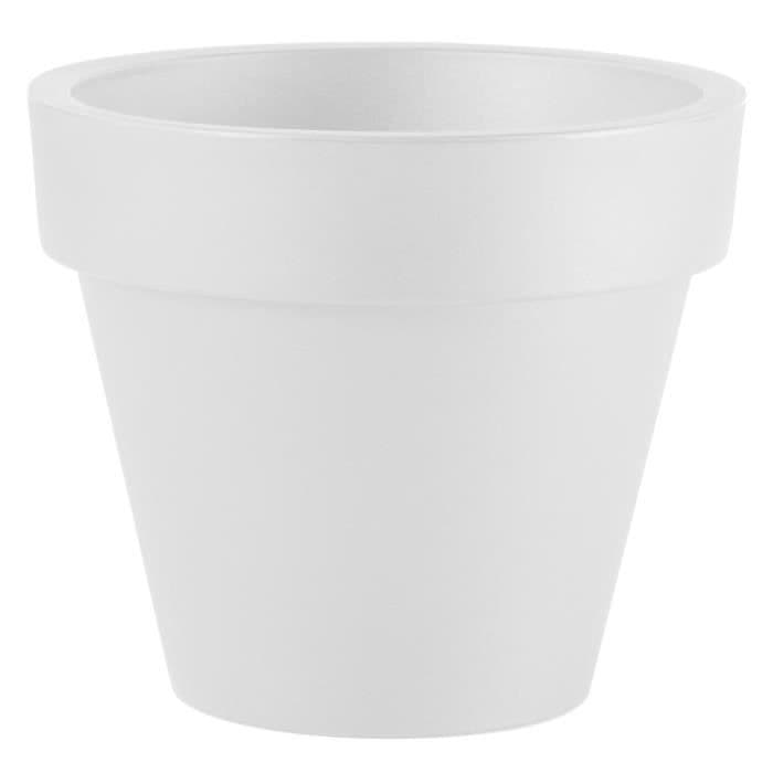 PLASTIKEN Rotomformet blomsterpotte Den ene - 28 x 24 cm - Hvid