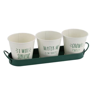 CGB Giftware Vegetable Patch 3 Message Planters and Holder