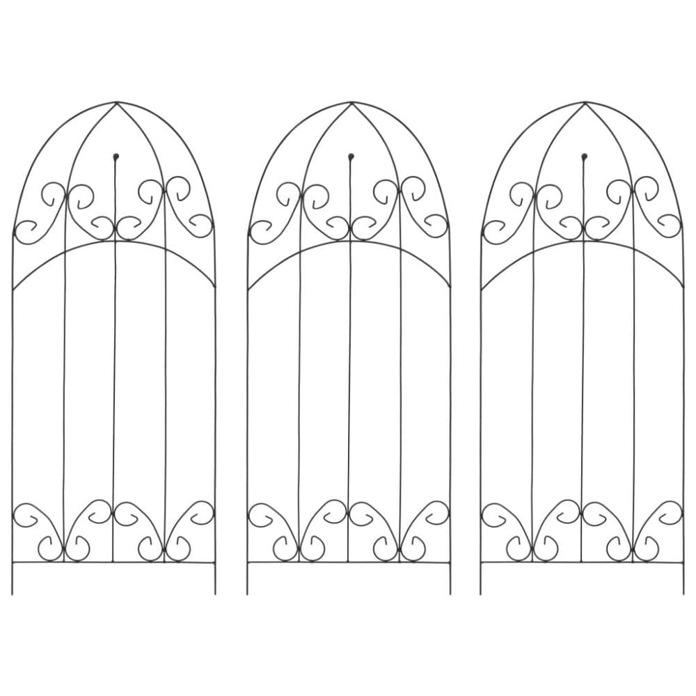vidaXL plantestativer 3 stk. 40x100 cm jern sort