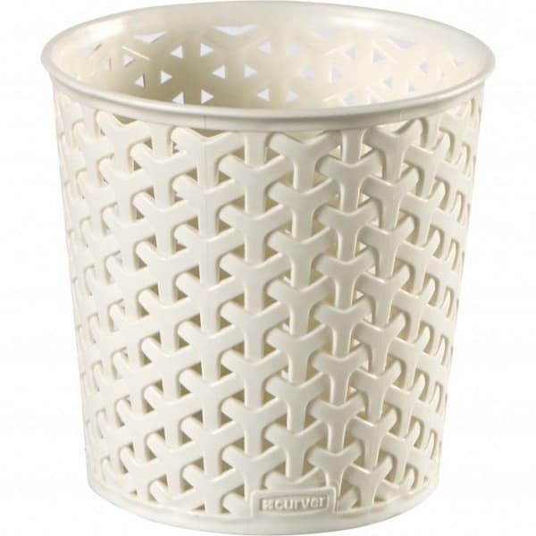 Curver Faux Rattan Round Storage Organiser