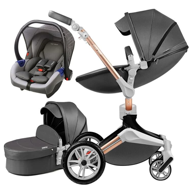 Hot Mom Barnvagn 3 i 1 Multifunktionellt Resesystem med bilbarnstol, modell F023