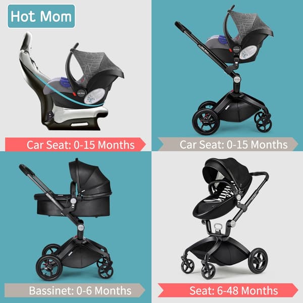 Hot Mom -rattaat 2 in 1 -monitoimilaite High Landscape Travel -järjestelmä, malli 2023 F22