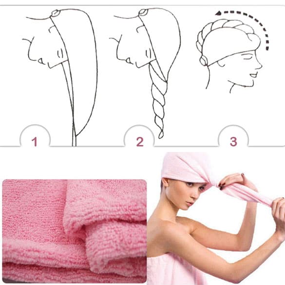Håndklædeturban mikrofiber forskellige farver
