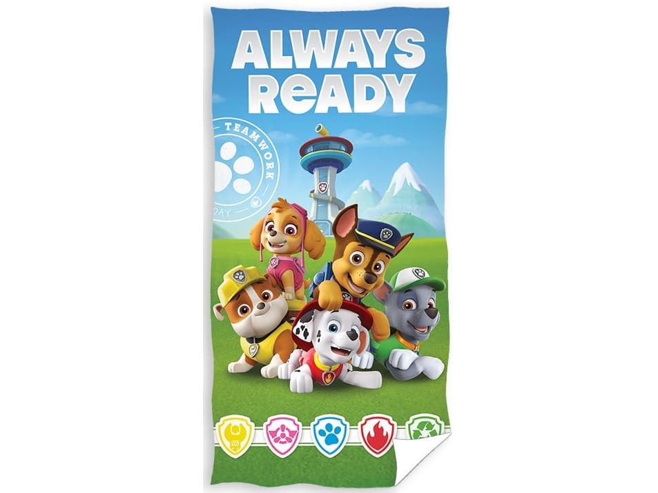 Paw Patrol ''Always Ready'' Badehåndklæde - 100 procent bomuld