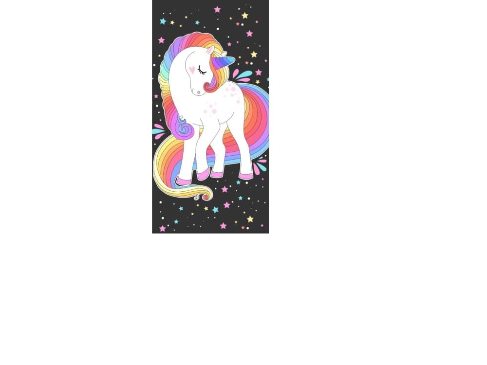 Unicorn / Enhjørning Badehåndklæde - 100 procent bomuld