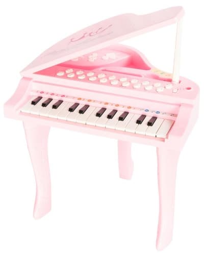 Legetøjs piano - 30 cm høj - lyserød med mange musikfunktioner