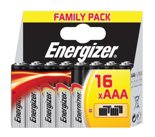 Energizer 628123, Engangsbatteri, AAA, Alkalinsk, 1,5 V, 16 stykker, Svart, Grå