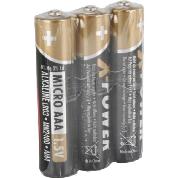 Ansmann X-Power Micro AAA, Single-use battery, Alkalinsk, 1,5 V, 3 stykker, Svart, Gull, 44,5 mm