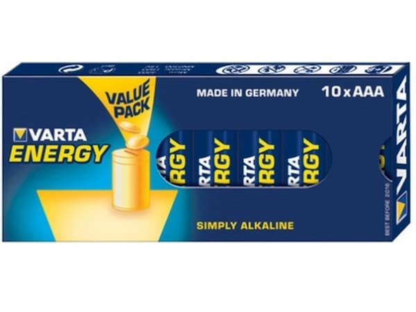 Varta Energy AAA Value Pack, Single-use battery, AAA, Alkalinsk, 1,5 V, 10 stykker, Blå, Gult