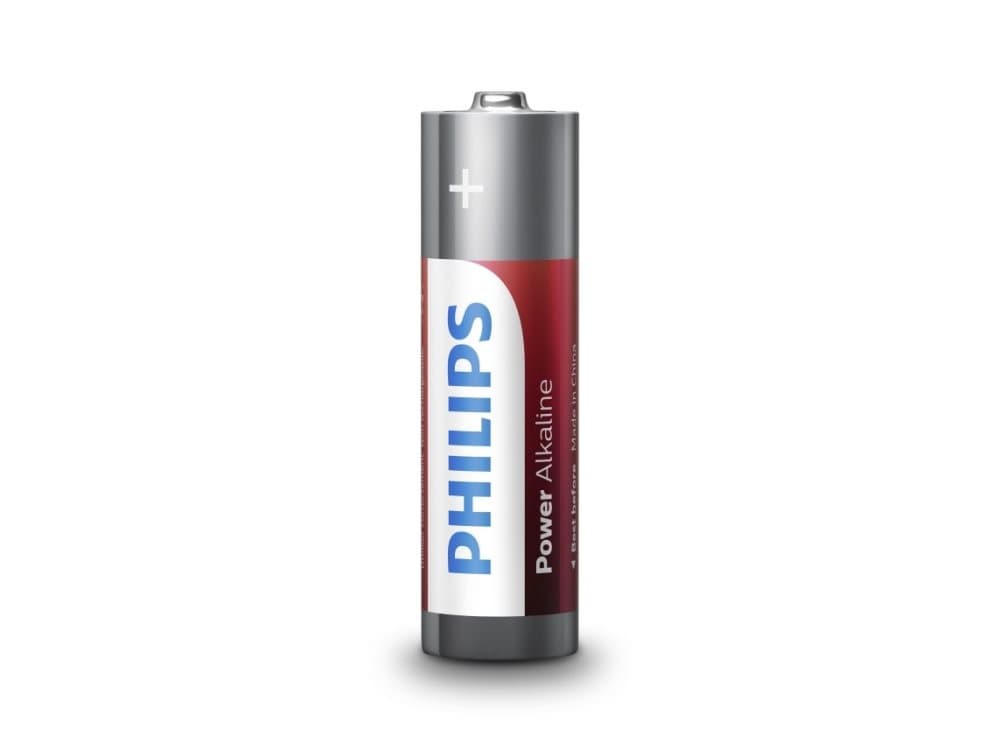 Philips Power Alkaline Akku LR6P20T/10, Kertakäyttöinen akku, Alkali, 1,5 V, Punainen, Valkoinen, 14 mm, 14 mm