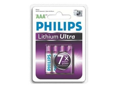 Philips Lithium Ultra Akku FR03LB4A/10, Ladattava akku, Litium, 1,5 V, 4 kpl, 15 vuosi/vuosia, Kulta, Purppura