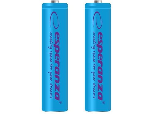 Bild av Esperanza EZA101B - 5901299923122 Esperanza EZA101B Rechargeable Batteries Ni-Mh Aaa 1000MAH 2PCS - Blue