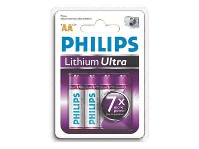 Philips Lithium Ultra Akku FR6LB4A/10, Kertakäyttöinen akku, AA, Litium, 1,5 V, 4 kpl, 15 vuosi/vuosia