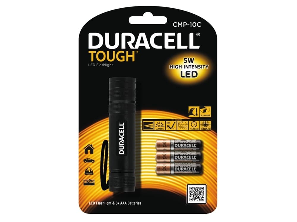 Lommelygte Duracell Though CMP10C LED incl. 3 AAA batt.