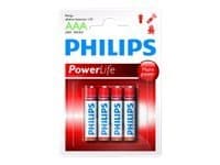 Philips Power Alkaline Alkaliparisto LR03P4B/10, Kertakäyttöinen akku, Alkali, 1,5 V, 4 kpl, 42 mm, 10 mm