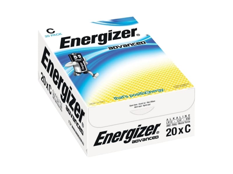 Batterier energizer alkaline max plus c, pakke a 20 stk.