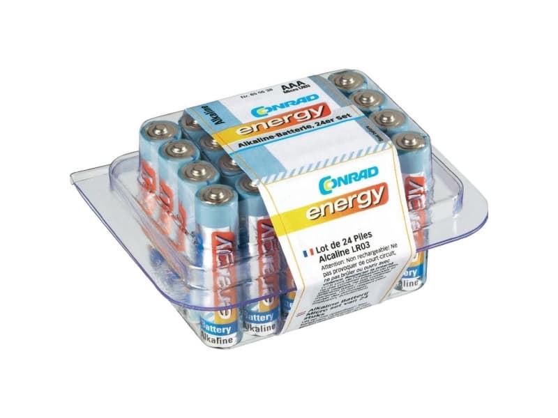 Conrad 650638, Single-use battery, AAA, Alkalinsk, 1,5 V, 24 stykker, Flerfarget