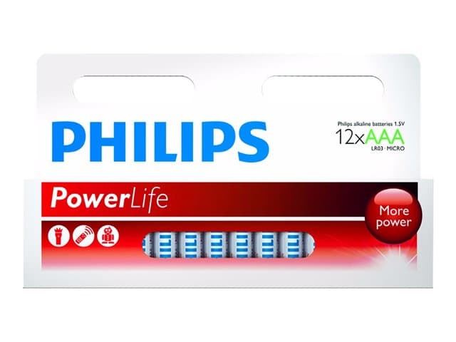Philips Power Life LR03P12W - Batteri 12 x AAA - Alkalisk