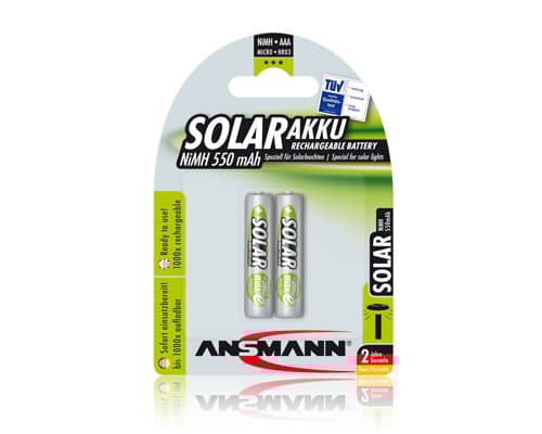 Ansmann 1311-0001, Rechargeable battery, Nikkelmetallhydrid (NiMH), 1,2 V, 2 stykker, 550 mAh, Hvit