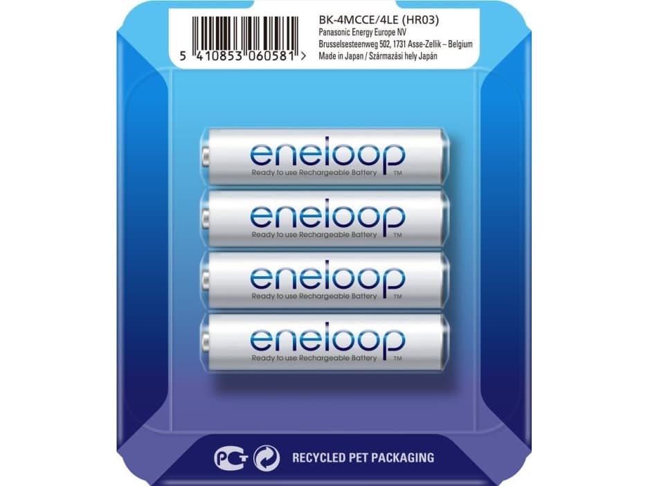 Panasonic eneloop HR03 Storage Genopladeligt AAA-batteri NiMH 750 mAh 1.2 V 4 stk