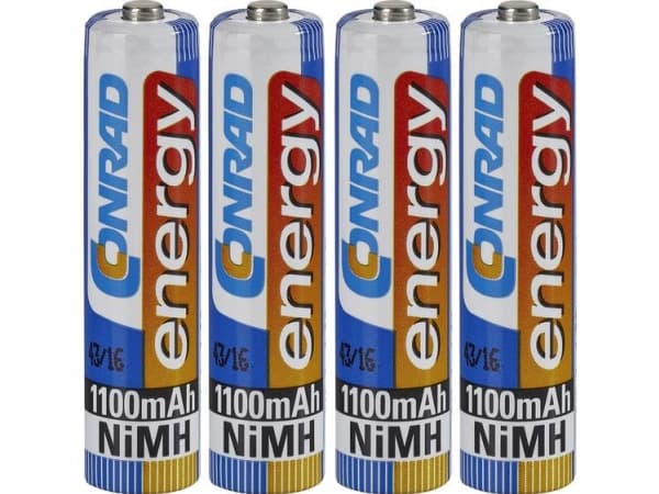 Conrad energy;Genopladeligt AAA-batteri ;NiMH;1100 mAh;1.2 V;4 stkSPECIALUDGAVE