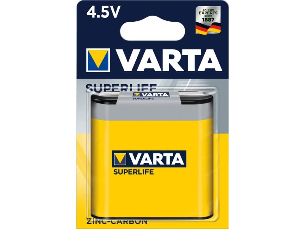 Varta SUPERLIFE 4.5 V, 4.5V, Sink-Karbon, 4,5 V, 1 stykker, 67 mm, 109 g