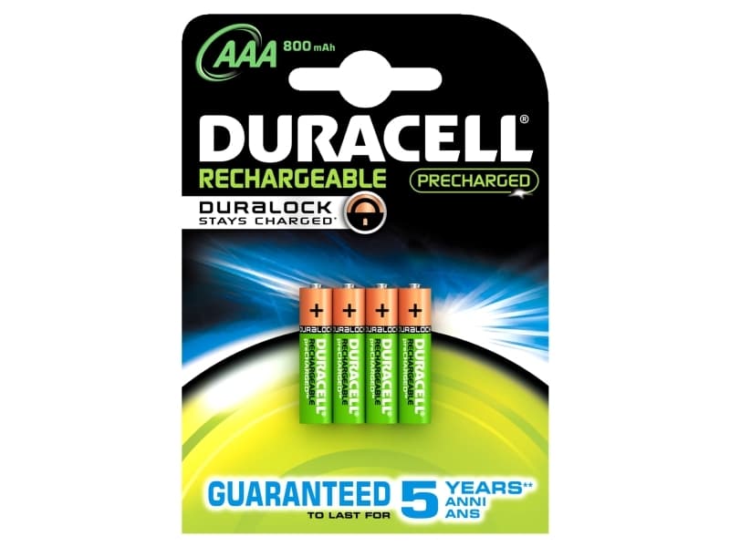 Duracell StayCharged AAA (4pcs), Oppladbart batteri, Nikkelmetallhydrid (NiMH), 4 stykker, 800 mAh, 44,5 mm, 12,8 g