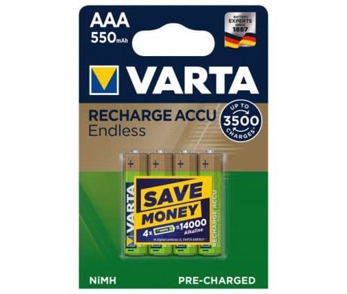 Varta 56663 101 404, Batteri, Gull, Grønn, Nikkelmetallhydrid (NiMH), 550 mAh, 1,2 V, AAA