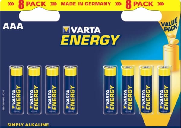 Varta Longlife Extra AAA, Engangsbatteri, Alkaline, 1,5 V, 1100 mAh, 10 g, LR03, AAA