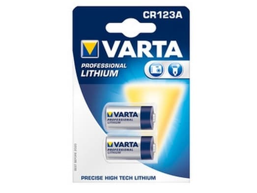 Varta 2x CR123A, Single-use battery, CR123A, Lithium, 3 V, 2 stykker, 1600 mAh