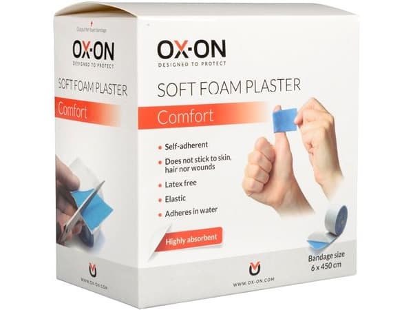 OX-ON Soft Foam Plaster Comfort. Mål: Bredde: 6 cm Længde: 4,5 m