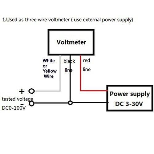 Grønt digitalt voltmeter 3,3-30V