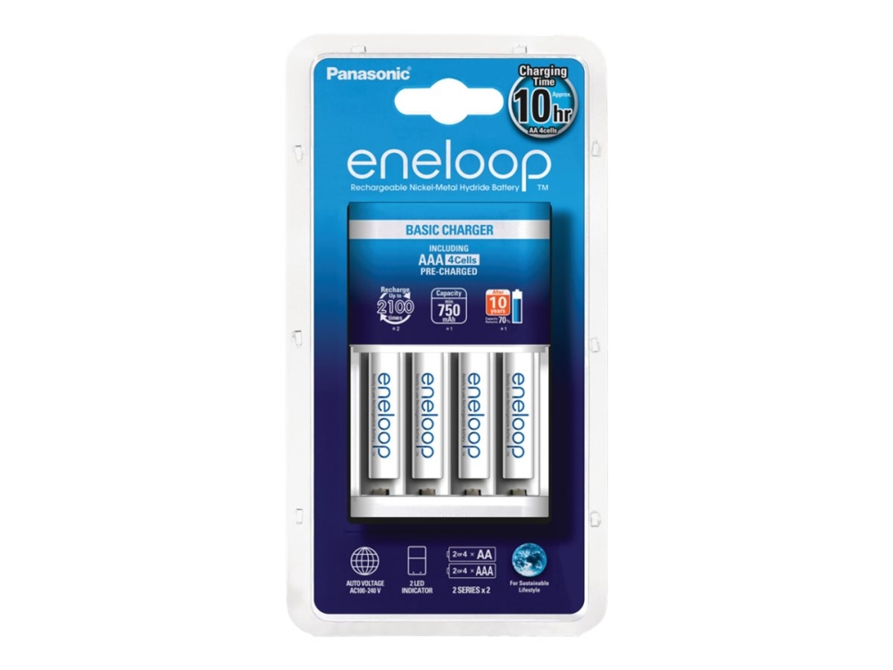 Panasonic eneloop Basic K KJ51MCC04E 10 t batterilader Panasonic Eneloop Batterilader NiMH, NiCd, Li jon |
