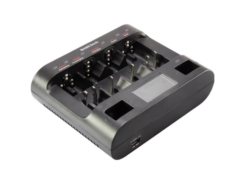 Basetech BTL-11 Oplader til runde celler NiCd, NiMH R03 (AAA), R6 (AA), R14, R20, 9 V blokbatteri