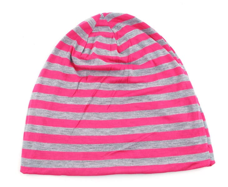 Mössa - Baggy - Beanie - Street - Unisex | Randig rosa