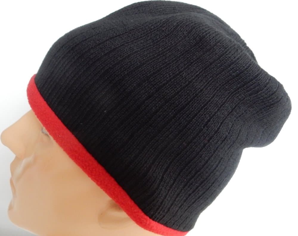 Mössa - Beanie - Unisex 2lager | Svart röd